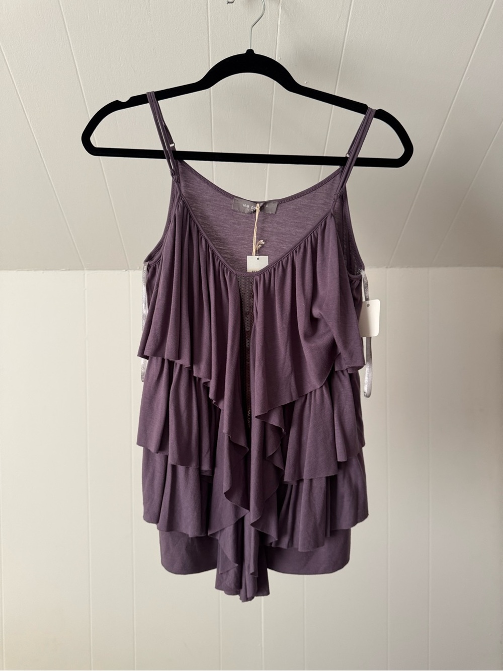 MM Couture by Miss Me | NWT Vintage Y2K Purple Ruffle Tank Top, Size L